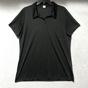 Animal Den Women's Short Sleeve Polo Shirt Black Size XL